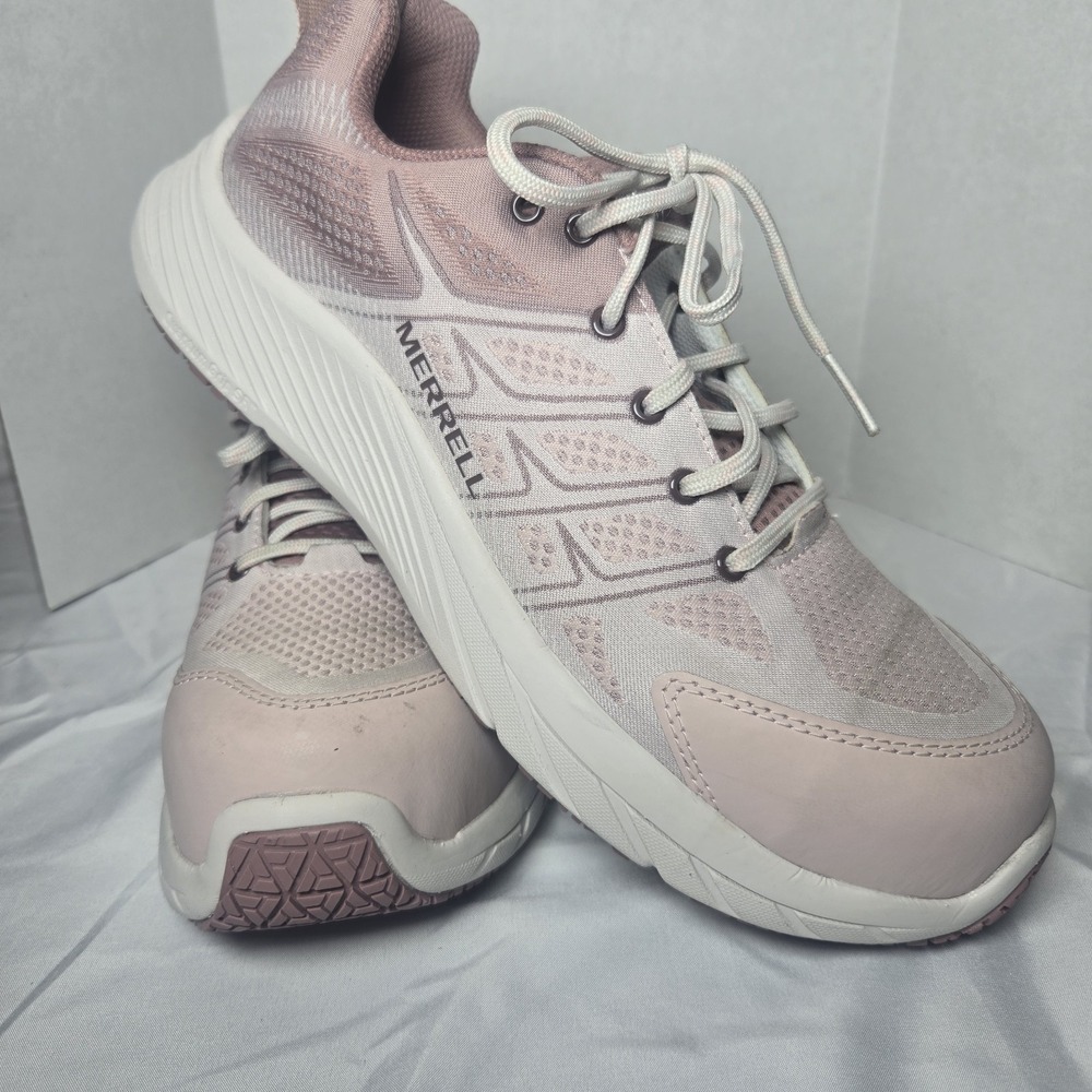 Merrell Womens Moab Flight Carbon Fiber Pink Safety Steel Toe Work Shoes 10 M